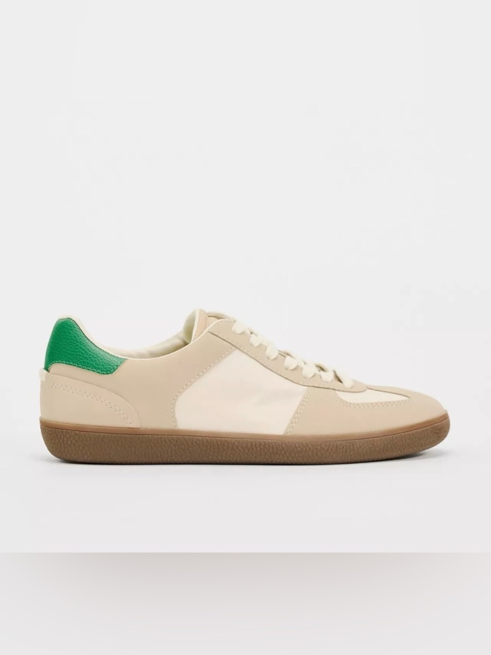 ZARA MIXED CASUAL SNEAKERS 
6½ ( 37 ) - MULTI-COLOR
Beige and Green